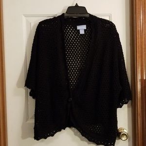 Liz & Me open weave knit black shrug. Sz 4x.